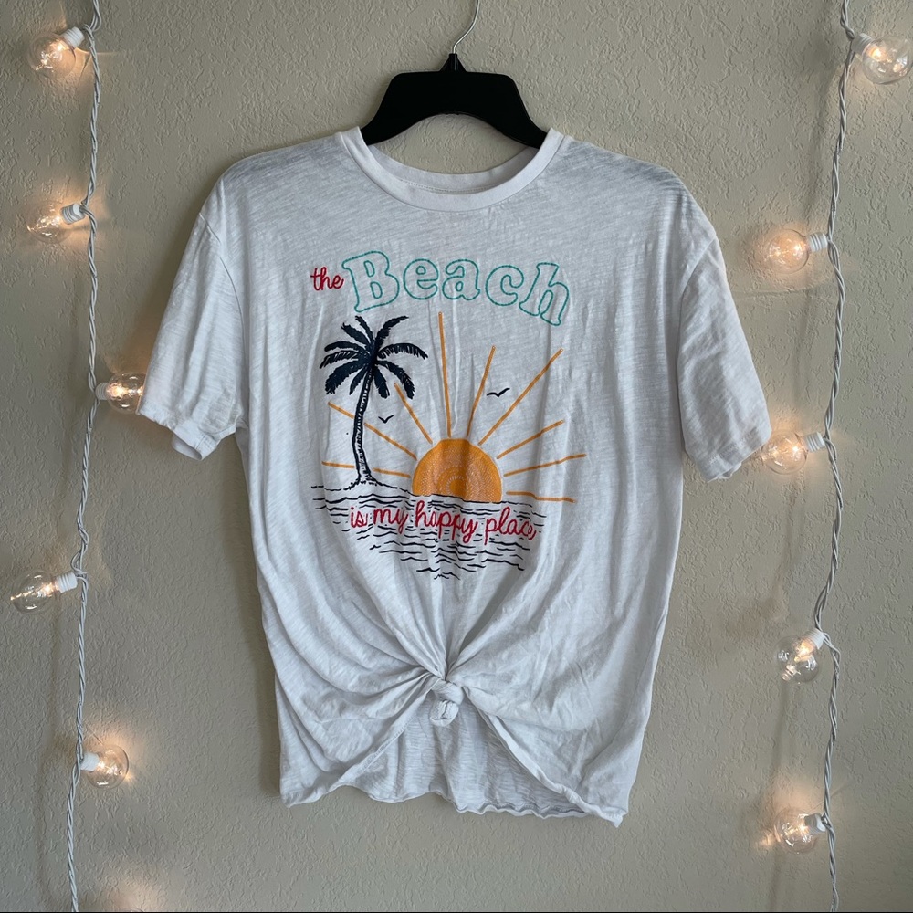 The Beach is My Happy Place Knot Tee